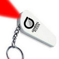 White Light Up Keychain Whistle w/ Red LED